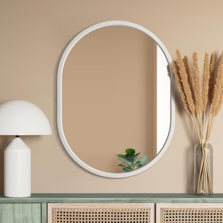 LUSTRO AMBIENT – OWALNE W BIAŁEJ RAMIE 60x80cm GieraDesign AMB/W/60x80