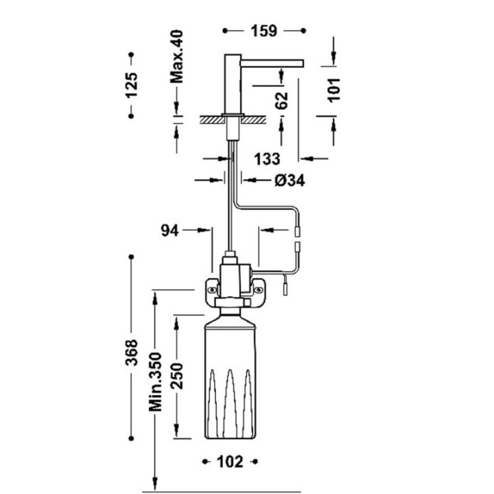 Elektroniczny dozownik mydła do łazienki i kuchni TRES ELECTRONIC chrom 39274101