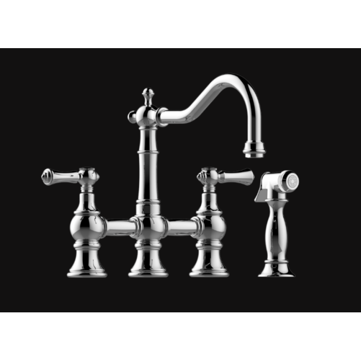 Bateria kuchenna Graff Adley oraz wyciągana wylewka z prysznicem chrom E-4845-LM15-PC