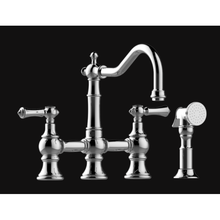 Bateria kuchenna Graff Adley oraz wyciągana wylewka z prysznicem chrom E-4846-LM15-PC