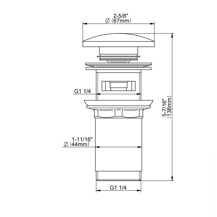 Korek klik- klak Graff do umywalki chrom E-9967-PC