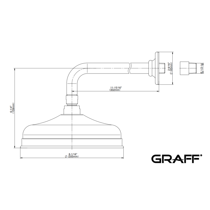 Deszczownica Graff Adley chrom E-8380-PC