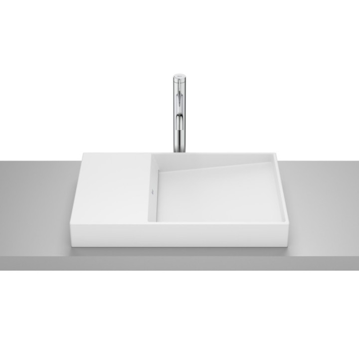 Umywalka nablatowa 60x38x8 cm ROCA HORIZON bez otw. biały mat A32727962B