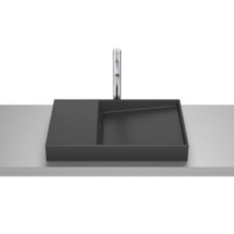 Umywalka nablatowa 60x38x8 cm ROCA HORIZON bez otw. czarny mat A32727908B