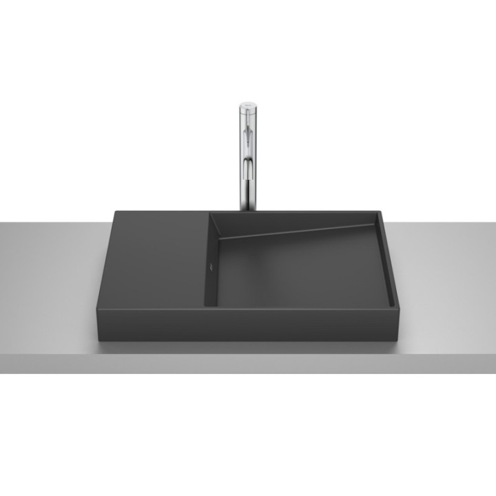 Umywalka nablatowa 60x38x8 cm ROCA HORIZON bez otw. czarny mat A32727908B