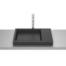 Umywalka blatowa 60x38x7 cm ROCA HORIZON bez otw. czarny mat A32727508B