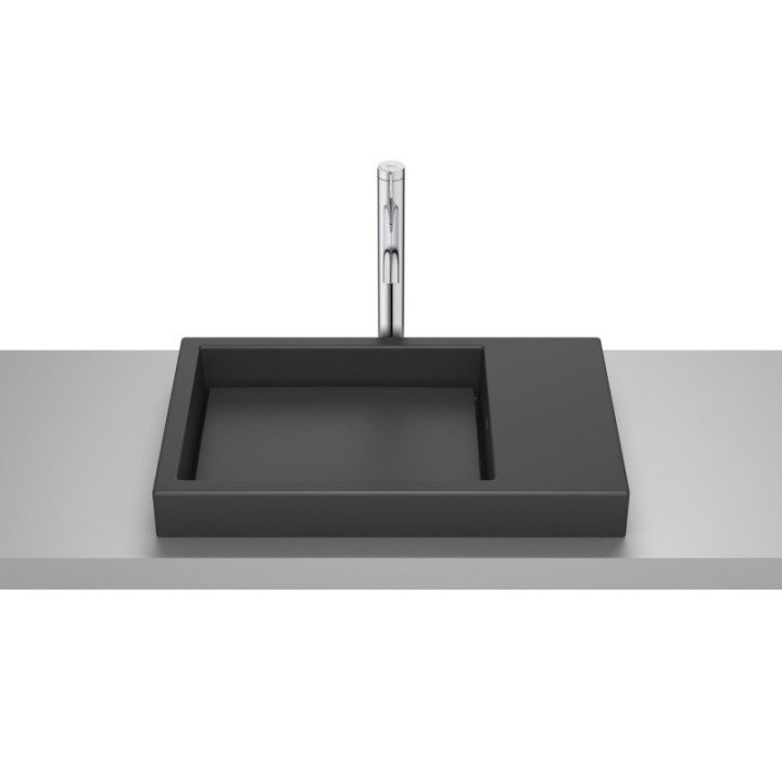 Umywalka blatowa 60x38x7 cm ROCA HORIZON bez otw. czarny mat A32727508B