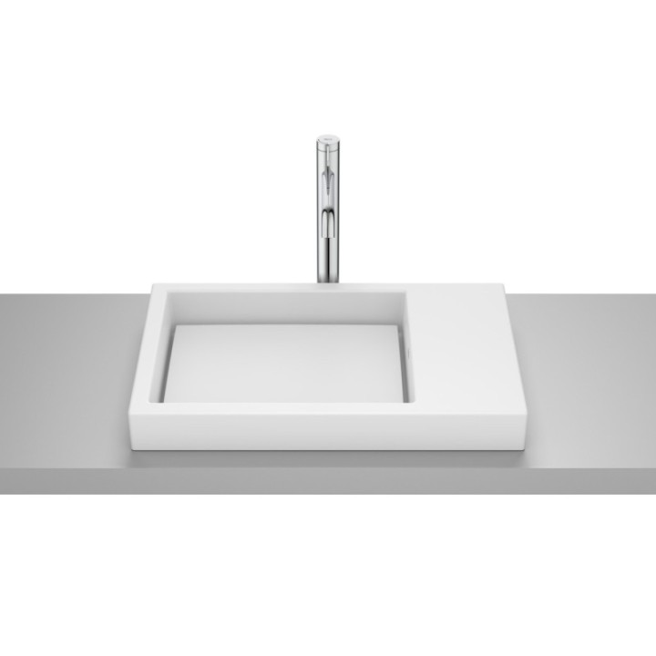 Umywalka blatowa 60x38x7 cm ROCA HORIZON bez otw. biały mat A32727562B