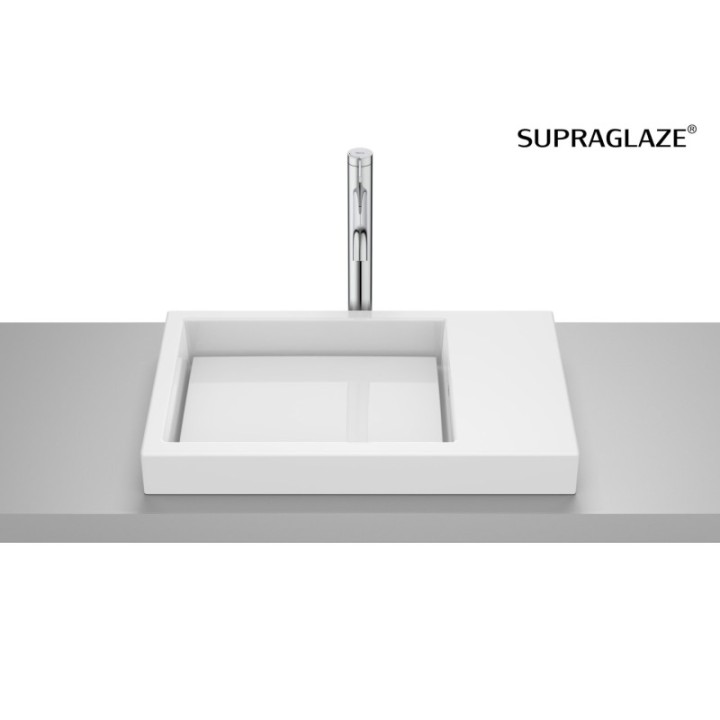 Umywalka blatowa 60x38x7 cm ROCA HORIZON bez otw. supraglaze A327275S0B