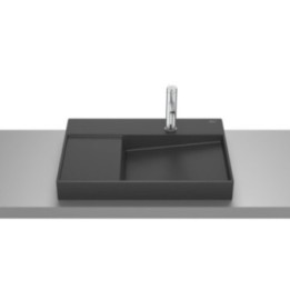 Umywalka nablatowa 60x42x8 cm ROCA HORIZON z otw. czarny mat A32727408B