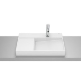 Umywalka nablatowa 60x42x8 cm ROCA HORIZON z otw. biały mat A32727462B