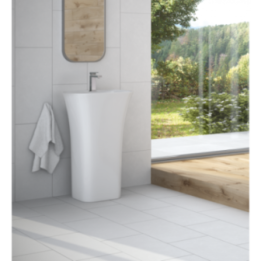 Umywalka wolnostojąca 50x40x85 cm BESCO ASSOS S-LINE bez otw. czarny mat UMMC-AP-WO