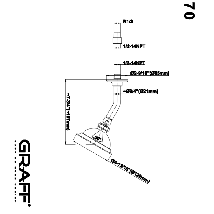 Deszczownica Graff Adley chrom E-8390-PC