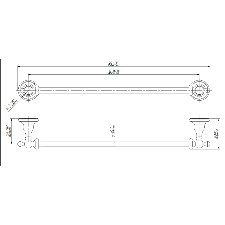 Wieszak na ręcznik Graff Adley 45,7 cm chrom E-9003-PC