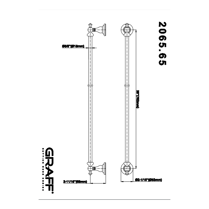 Wieszak na ręcznik Graff Adley 76,2 cm chrom E-9008-PC