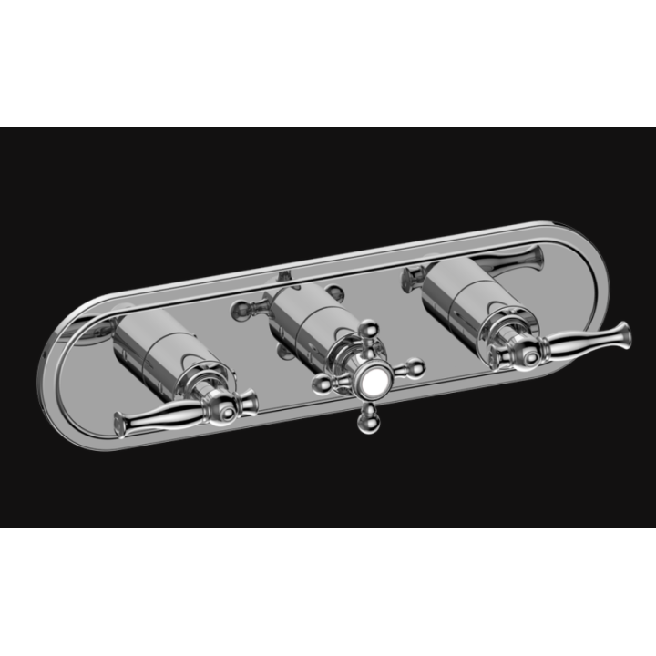 Bateria natryskowa Graff Lauren podtynkowa 3- drożna E-8087H-ALM22C2-PC