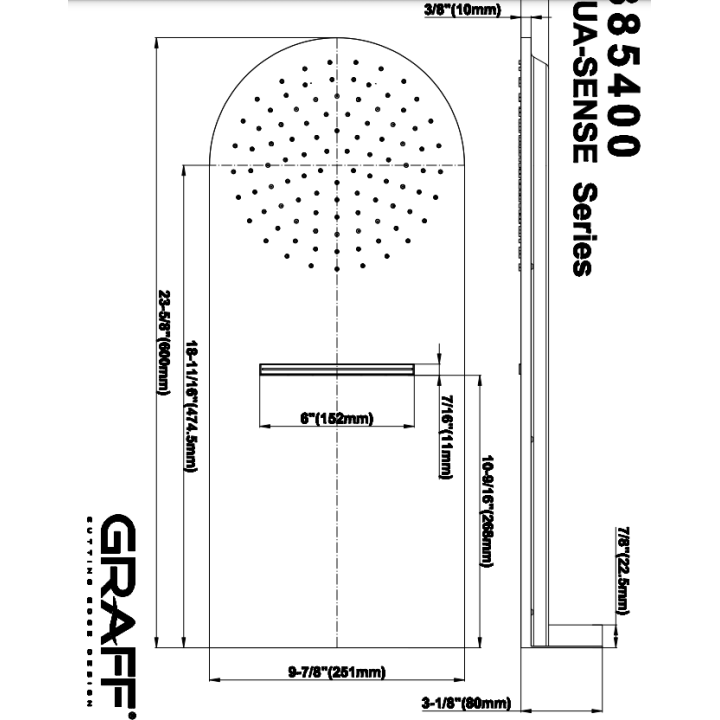 Deszczownica Graff Aqua- Sense stal polerowana E-8225-PS