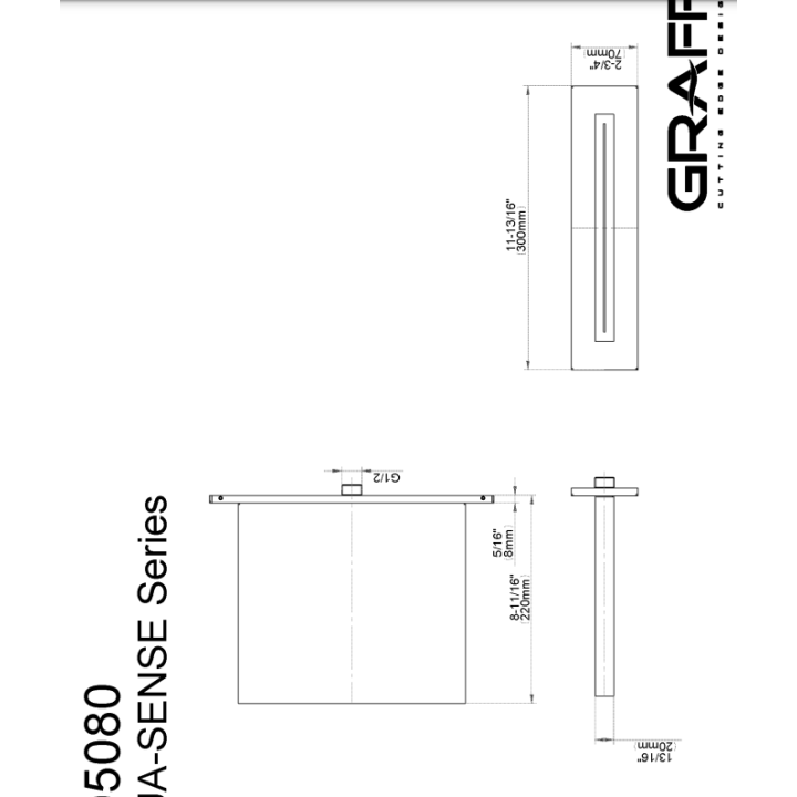 Deszczownica Graff Aqua- Sense stal polerowana E-8210-PS