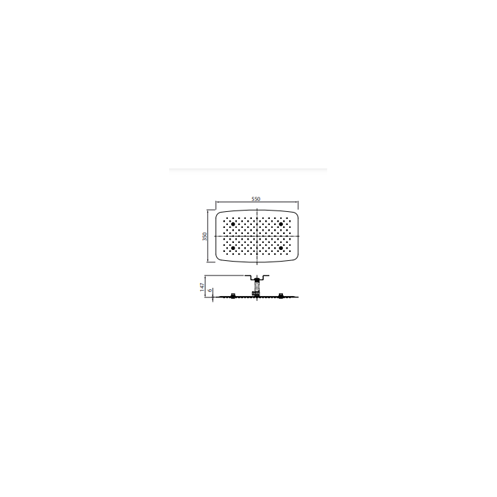 Deszczownica Graff Aqua- Sense 550x350 mm stal polerowana E-8245-PS