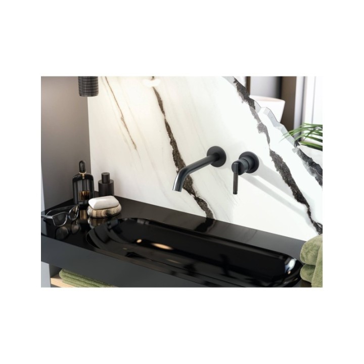 Bateria umywalkowa ścienna z wylewką 19 cm GRAFF HARLEY chrom E-6135-LM57W-PC-T