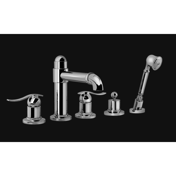 Bateria wannowa Graff Bali stojąca z zestawem prysznicowym chrom E-2151-LM20B-PC