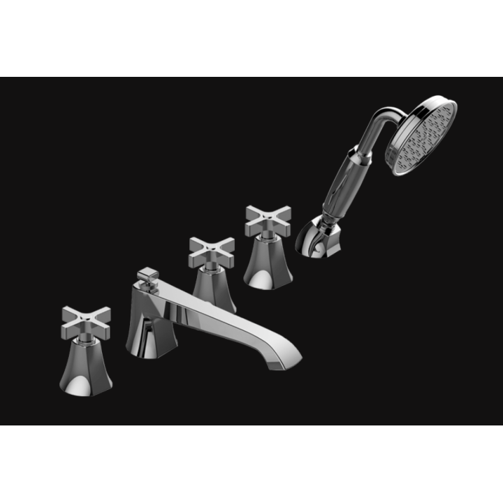 Bateria wannowa Graff Finneza Due stojąca z zestawem prysznicowym chrom E-6853-C15B-PC