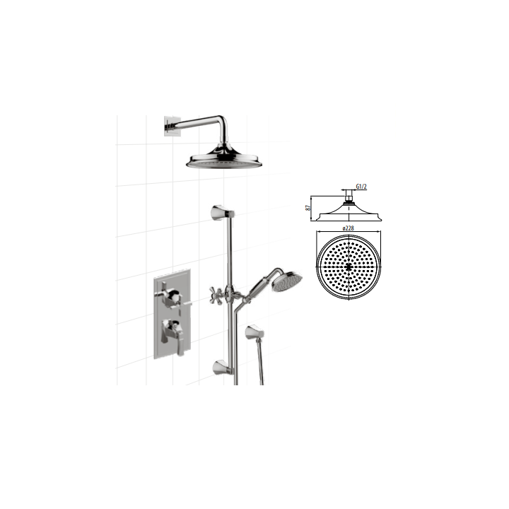 Zestaw natryskowy Graff Finneza Due chrom DUE03-PC
