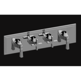 Bateria natryskowa Graff Finneza Due podtynkowa 4- drożna chrom E-8179H-2L2C-PC