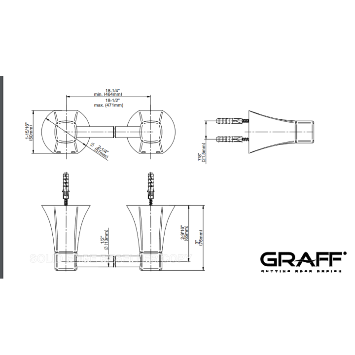 Wieszak na ręcznik Graff Finneza 46,4 cm Due chrom E-9607-PC