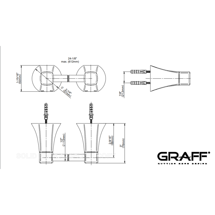Wieszak na ręcznik Graff Finneza 60,5 cm Due chrom E-9608-PC