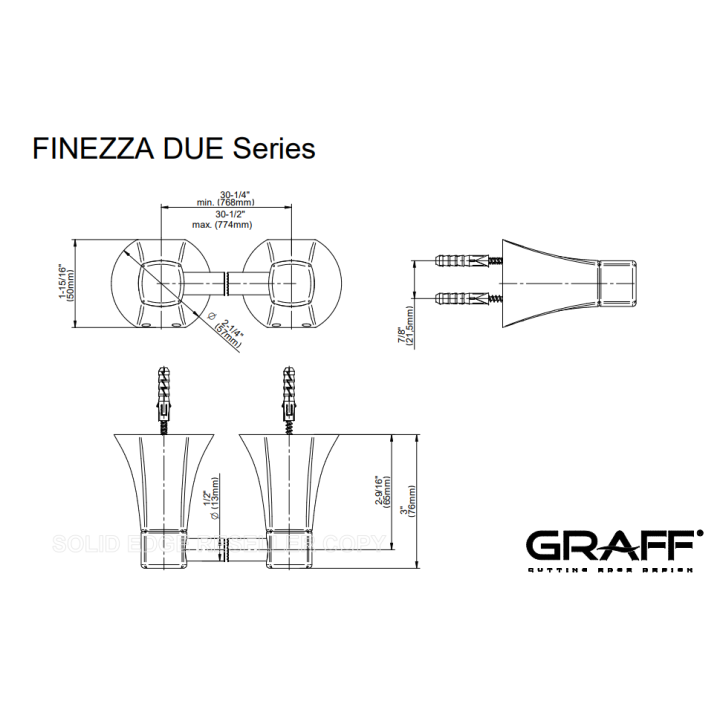 Wieszak na ręcznik Graff Finneza 76,8 cm Due chrom E-9609-PC