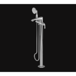 Bateria wannowa Graff Finezza Uno wolnostojąca z zestawem prysznicowym chrom E-6854-LM47N-PC