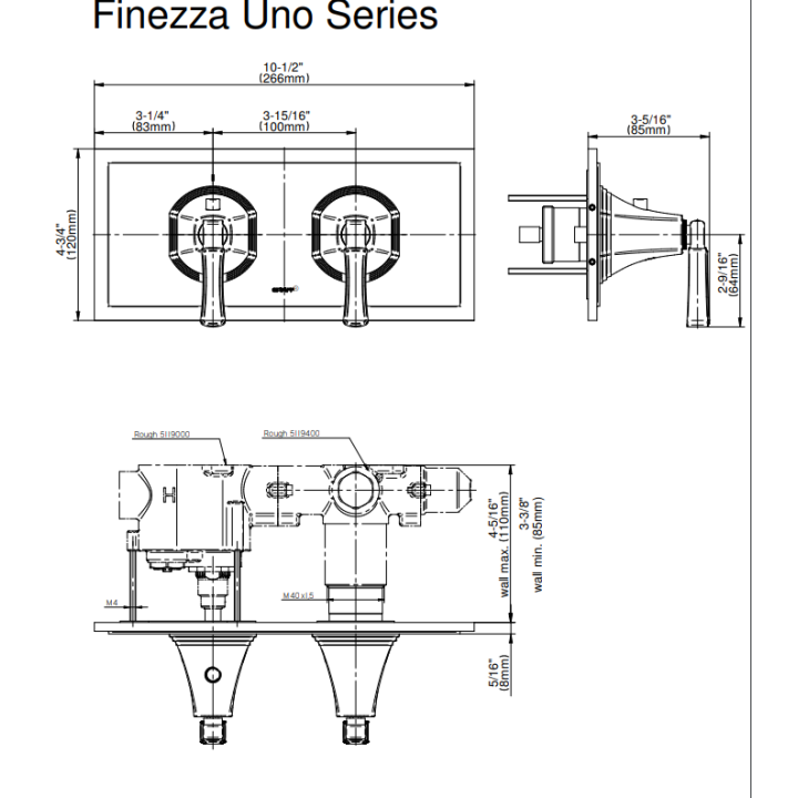 Bateria natryskowa Graff Finezza Uno podtynkowa 2- drożna chrom E-8049H-LM47E0-PC
