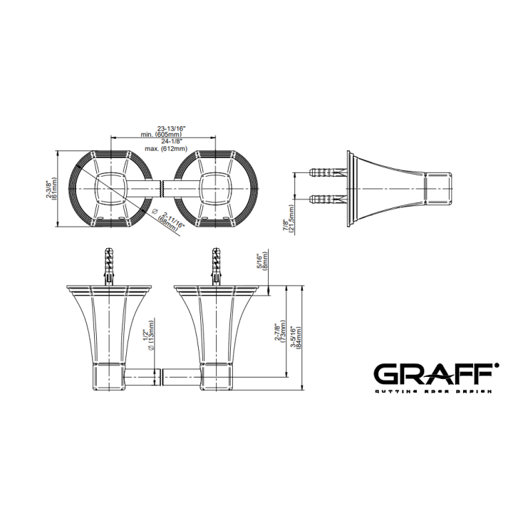 Wieszak na ręcznik Graff Finezza Uno 60,5 cm chrom E-9508-PC