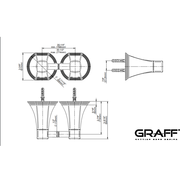 Wieszak na ręcznik Graff Finezza Uno 76,8 cm chrom E-9509-PC