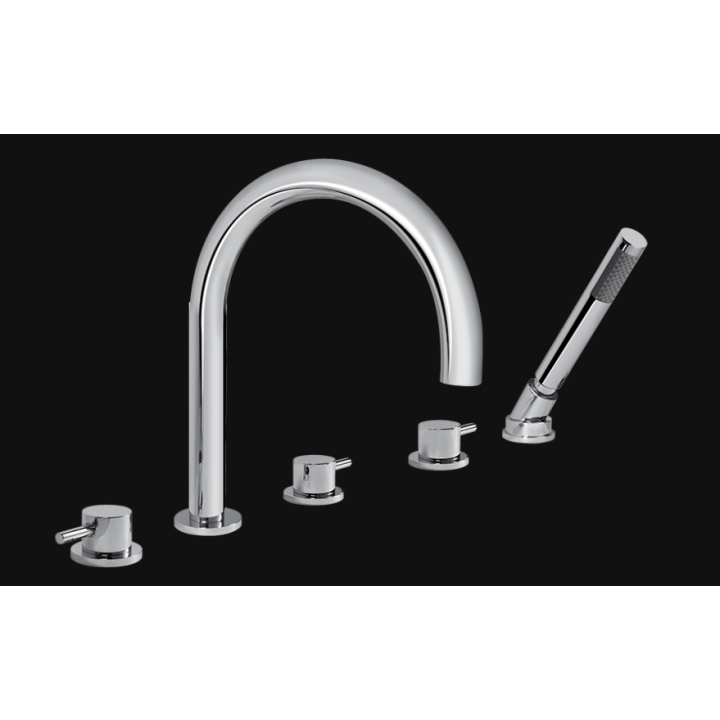 Bateria wannowa Graff M.E/M.E.25 z zestawem prysznicowym chrom E-6153-LM41B-PC