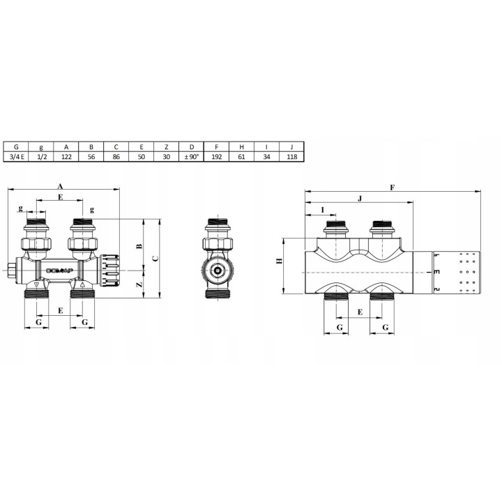 Zestaw termostatyczny Zehnder DECK5 INOX OV1184384.1
