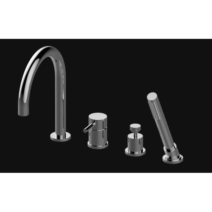Bateria wannowa Graff M.E/M.E.25 z zestawem prysznicowym chrom E-6159-LM41W-PC