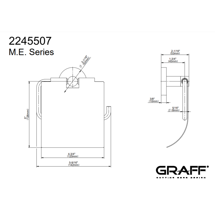 Uchwyt na papier toaletowy Graff M.E/M.E.25 chrom E-9136-PC