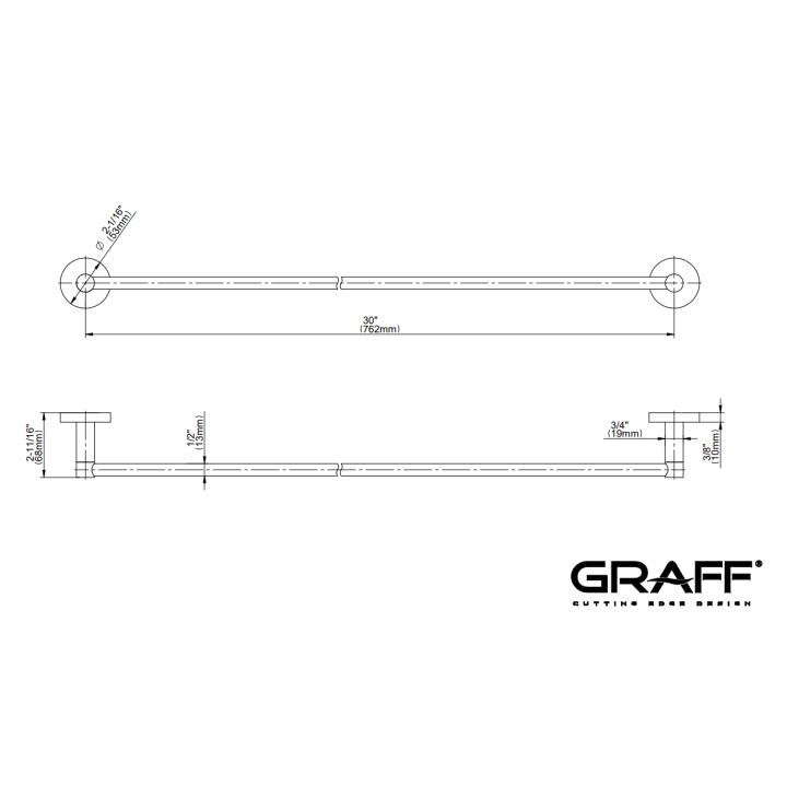 Wieszak na ręcznik Graff M.E/M.E.25 76,2 cm chrom E-9139-PC