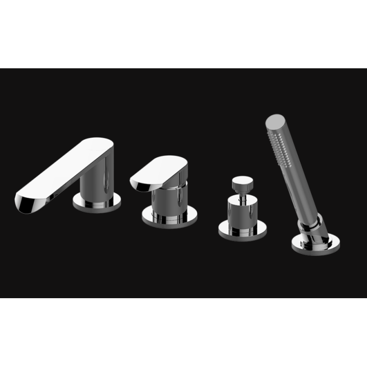 Bateria wannowa Graff Phase z zestawem prysznicowym chrom E-6659-LM45W-PC