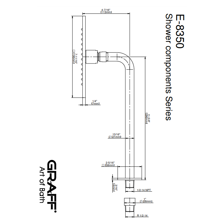 Deszczownica Graff Immersion chrom E-8350-PC