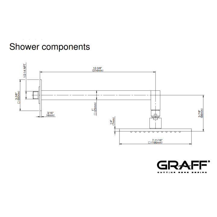 Deszczownica Graff Immersion chrom E-8355-PC