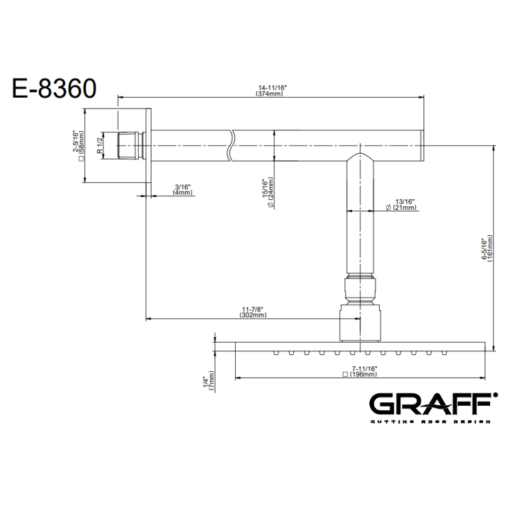 Deszczownica Graff Immersion chrom E-8360-PC