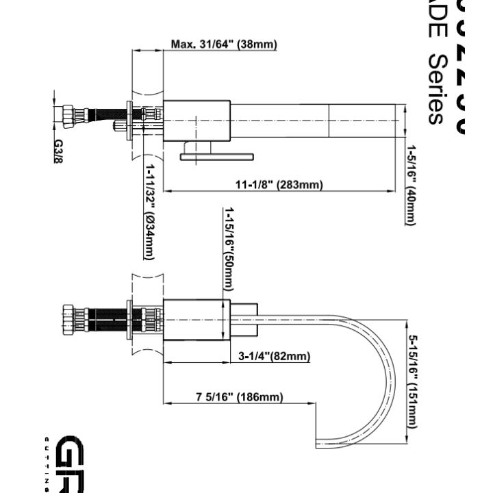 Jednouchwytowa bateria umywalkowa Sade chrom E-1800-LM36-PC