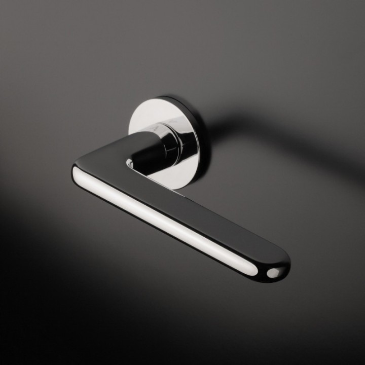 Klamka ENGER APRILE LIRA ROZETA R SUPER SLIM 5MM chrom polerowany ASLIRAR5SLC