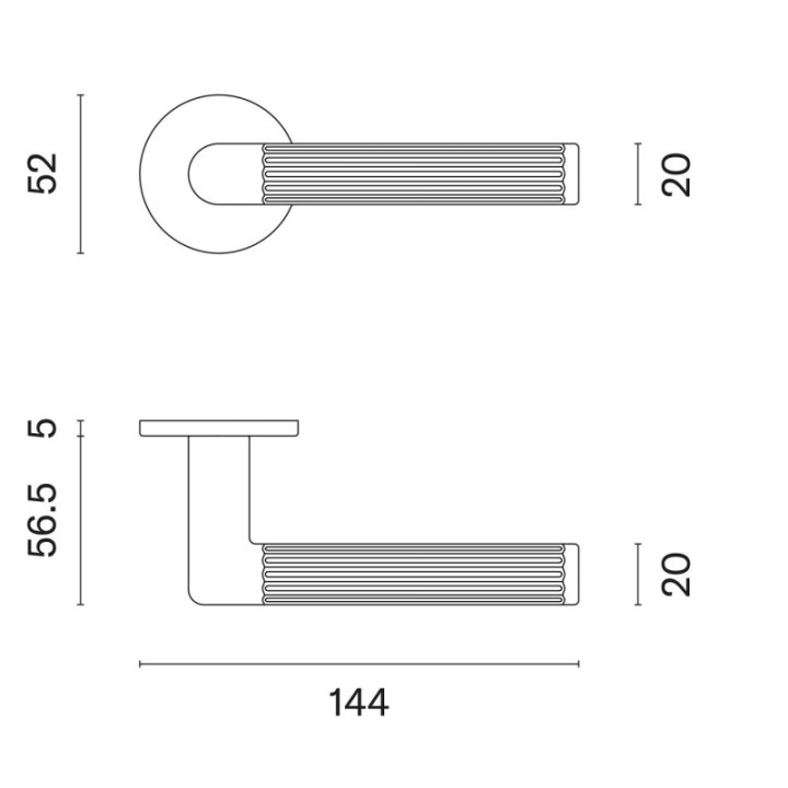 Klamka ENGER APRILE LOBELIA ROZETA R SUPER SLIM 5MM chrom polerowany ASLOBELIAR5SLC