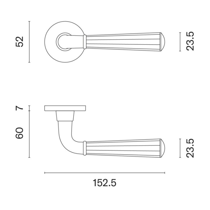 Klamka ENGER APRILE MARIGOLD ROZETA R SLIM 7MM chrom polerowany ASMMARIGOLDR7SLC