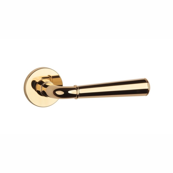 Klamka ENGER APRILE MARIGOLD ROZETA R SLIM 7MM złoty polerowany ASMMARIGOLDR7SLG