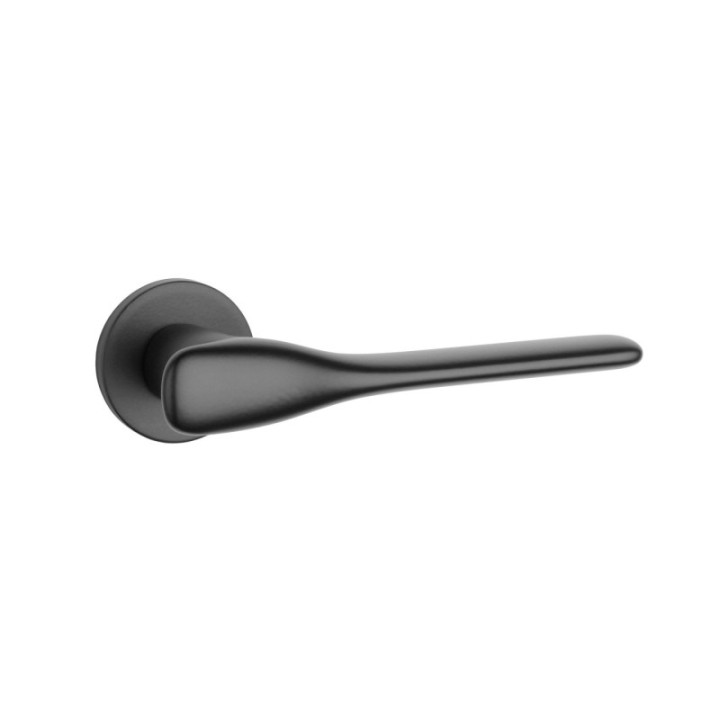 Klamka ENGER APRILE ORCHIDE ROZETA R SLIM 7MM czarny matowy ASORCHIDER7SBK